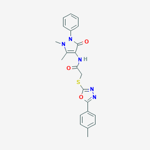 N-(1,5-dimethyl-3-oxo-2-phenyl-2,3-dihydro-1H-pyrazol-4-yl)-2-{[5-(4-methylphenyl)-1,3,4-oxadiazol-2-yl]sulfanyl}acetamide