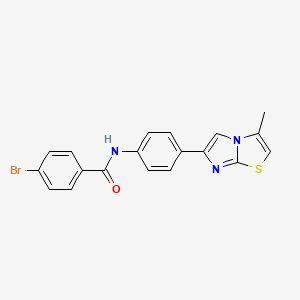 molecular formula C19H14BrN3OS B2854613 4-bromo-N-(4-(3-methylimidazo[2,1-b]thiazol-6-yl)phenyl)benzamide CAS No. 760963-74-4