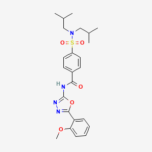 4-[bis(2-methylpropyl)sulfamoyl]-N-[5-(2-methoxyphenyl)-1,3,4-oxadiazol-2-yl]benzamide