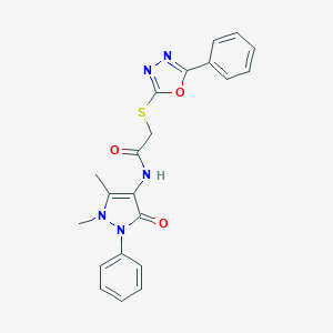 N-(1,5-dimethyl-3-oxo-2-phenyl-2,3-dihydro-1H-pyrazol-4-yl)-2-[(5-phenyl-1,3,4-oxadiazol-2-yl)sulfanyl]acetamide