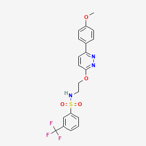 molecular formula C20H18F3N3O4S B2854621 N-(2-((6-(4-methoxyphenyl)pyridazin-3-yl)oxy)ethyl)-3-(trifluoromethyl)benzenesulfonamide CAS No. 1005303-75-2