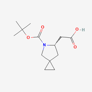 molecular formula C13H21NO4 B2854625 2-[(6S)-5-[(tert-butoxy)carbonyl]-5-azaspiro[2.4]heptan-6-yl]acetic acid CAS No. 1980007-50-8