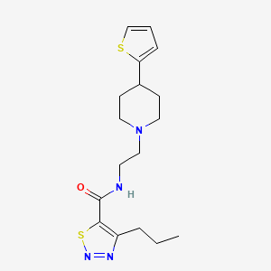 molecular formula C17H24N4OS2 B2854627 4-propyl-N-(2-(4-(thiophen-2-yl)piperidin-1-yl)ethyl)-1,2,3-thiadiazole-5-carboxamide CAS No. 1428365-42-7