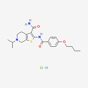 2-(4-Butoxybenzamido)-6-isopropyl-4,5,6,7-tetrahydrothieno[2,3-c]pyridine-3-carboxamide hydrochloride