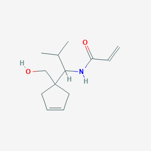 molecular formula C13H21NO2 B2854638 N-{1-[1-(hydroxymethyl)cyclopent-3-en-1-yl]-2-methylpropyl}prop-2-enamide CAS No. 2094346-25-3