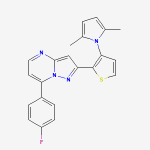 molecular formula C22H17FN4S B2854646 2-[3-(2,5-dimethyl-1H-pyrrol-1-yl)-2-thienyl]-7-(4-fluorophenyl)pyrazolo[1,5-a]pyrimidine CAS No. 439111-09-8