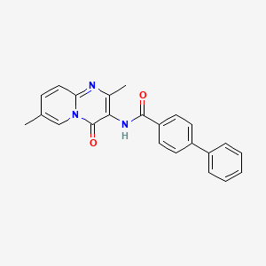molecular formula C23H19N3O2 B2854647 N-(2,7-dimethyl-4-oxo-4H-pyrido[1,2-a]pyrimidin-3-yl)-[1,1'-biphenyl]-4-carboxamide CAS No. 946336-75-0