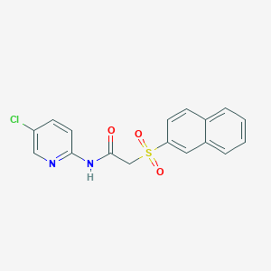 molecular formula C17H13ClN2O3S B285465 N-(5-chloro-2-pyridinyl)-2-(2-naphthylsulfonyl)acetamide 