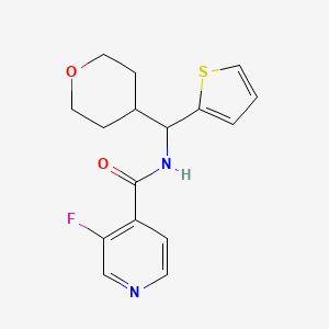 3-fluoro-N-((tetrahydro-2H-pyran-4-yl)(thiophen-2-yl)methyl)isonicotinamide