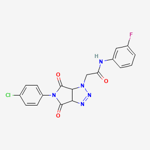 2-[5-(4-chlorophenyl)-4,6-dioxo-4,5,6,6a-tetrahydropyrrolo[3,4-d][1,2,3]triazol-1(3aH)-yl]-N-(3-fluorophenyl)acetamide