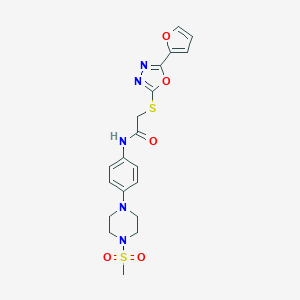 2-{[5-(2-furyl)-1,3,4-oxadiazol-2-yl]sulfanyl}-N-{4-[4-(methylsulfonyl)-1-piperazinyl]phenyl}acetamide