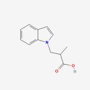 molecular formula C12H13NO2 B2854666 3-(1H-Indol-1-yl)-2-methylpropanoic acid CAS No. 221687-63-4