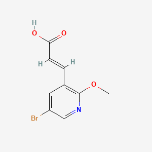 molecular formula C9H8BrNO3 B2854668 3-(5-Bromo-2-methoxy-3-pyridyl)acrylic acid CAS No. 1228963-18-5; 912760-98-6