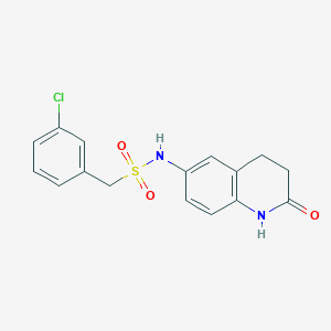 molecular formula C16H15ClN2O3S B2854677 1-(3-chlorophenyl)-N-(2-oxo-1,2,3,4-tetrahydroquinolin-6-yl)methanesulfonamide CAS No. 921916-79-2