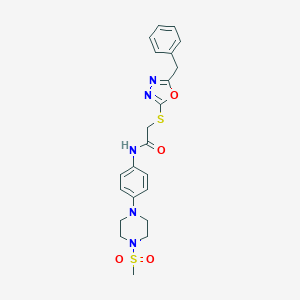 2-[(5-benzyl-1,3,4-oxadiazol-2-yl)sulfanyl]-N-{4-[4-(methylsulfonyl)-1-piperazinyl]phenyl}acetamide