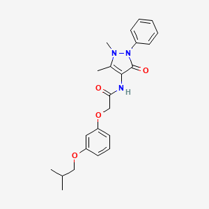molecular formula C23H27N3O4 B2854687 N-(1,5-dimethyl-3-oxo-2-phenylpyrazol-4-yl)-2-[3-(2-methylpropoxy)phenoxy]acetamide CAS No. 392237-77-3