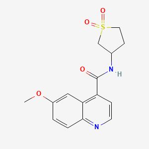 molecular formula C15H16N2O4S B2854691 N-(1,1-dioxo-1lambda6-thiolan-3-yl)-6-methoxyquinoline-4-carboxamide CAS No. 2415621-99-5