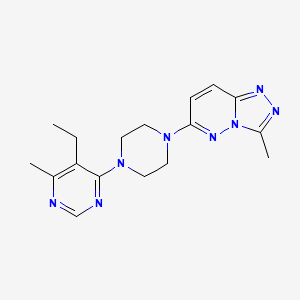 molecular formula C17H22N8 B2854693 6-[4-(5-Ethyl-6-methylpyrimidin-4-yl)piperazin-1-yl]-3-methyl-[1,2,4]triazolo[4,3-b]pyridazine CAS No. 2415463-66-8