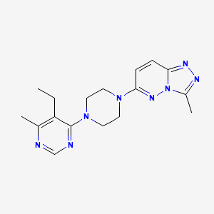 molecular formula C17H22N8 B2854693 5-Ethyl-4-methyl-6-(4-{3-methyl-[1,2,4]triazolo[4,3-b]pyridazin-6-yl}piperazin-1-yl)pyrimidine CAS No. 2415463-66-8