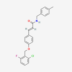 molecular formula C24H21ClFNO2 B2854695 (E)-3-{4-[(2-chloro-6-fluorobenzyl)oxy]phenyl}-N-(4-methylbenzyl)-2-propenamide CAS No. 477870-74-9