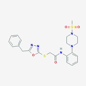 2-[(5-benzyl-1,3,4-oxadiazol-2-yl)sulfanyl]-N-{2-[4-(methylsulfonyl)-1-piperazinyl]phenyl}acetamide