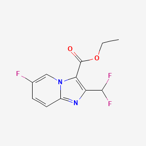 molecular formula C11H9F3N2O2 B2854702 Ethyl 2-(difluoromethyl)-6-fluoroimidazo[1,2-a]pyridine-3-carboxylate CAS No. 2451256-53-2
