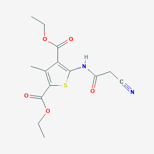 molecular formula C14H16N2O5S B2854706 Diethyl 5-[(cyanoacetyl)amino]-3-methylthiophene-2,4-dicarboxylate CAS No. 514218-53-2