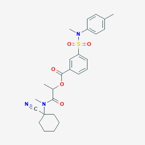 molecular formula C26H31N3O5S B2854717 1-[(1-Cyanocyclohexyl)(methyl)carbamoyl]ethyl 3-[methyl(4-methylphenyl)sulfamoyl]benzoate CAS No. 1110931-10-6