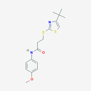 3-[(4-tert-butyl-1,3-thiazol-2-yl)sulfanyl]-N-(4-methoxyphenyl)propanamide