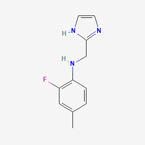 molecular formula C11H12FN3 B2854722 2-fluoro-N-[(1H-imidazol-2-yl)methyl]-4-methylaniline CAS No. 1250211-05-2