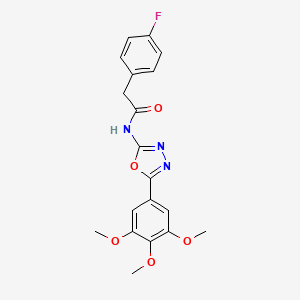 2-(4-fluorophenyl)-N-(5-(3,4,5-trimethoxyphenyl)-1,3,4-oxadiazol-2-yl)acetamide