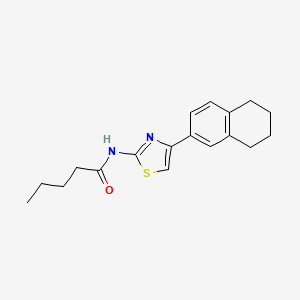 molecular formula C18H22N2OS B2854728 N-[4-(5,6,7,8-tetrahydronaphthalen-2-yl)-1,3-thiazol-2-yl]pentanamide CAS No. 683777-50-6