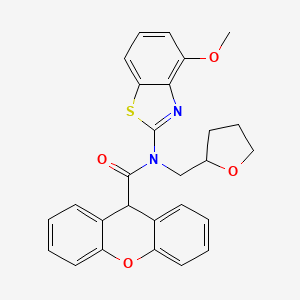 molecular formula C27H24N2O4S B2854737 N-(4-methoxybenzo[d]thiazol-2-yl)-N-((tetrahydrofuran-2-yl)methyl)-9H-xanthene-9-carboxamide CAS No. 1172941-19-3