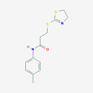 molecular formula C13H16N2OS2 B285474 3-(4,5-dihydro-1,3-thiazol-2-ylsulfanyl)-N-(4-methylphenyl)propanamide 