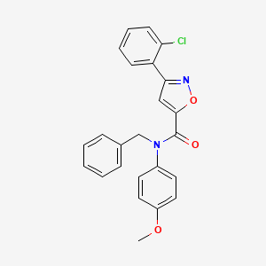 molecular formula C24H19ClN2O3 B2854742 N-benzyl-3-(2-chlorophenyl)-N-(4-methoxyphenyl)-1,2-oxazole-5-carboxamide CAS No. 338750-12-2
