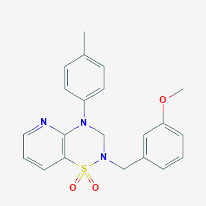 molecular formula C21H21N3O3S B2854743 2-(3-methoxybenzyl)-4-(p-tolyl)-3,4-dihydro-2H-pyrido[2,3-e][1,2,4]thiadiazine 1,1-dioxide CAS No. 1251576-66-5