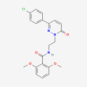 molecular formula C21H20ClN3O4 B2854748 N-{2-[3-(4-chlorophenyl)-6-oxo-1,6-dihydropyridazin-1-yl]ethyl}-2,6-dimethoxybenzamide CAS No. 921577-77-7