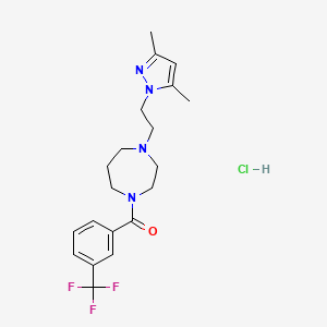 (4-(2-(3,5-dimethyl-1H-pyrazol-1-yl)ethyl)-1,4-diazepan-1-yl)(3-(trifluoromethyl)phenyl)methanone hydrochloride