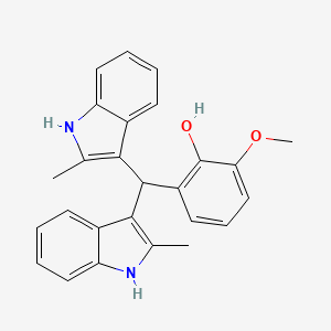 2-[bis(2-methyl-1H-indol-3-yl)methyl]-6-methoxyphenol