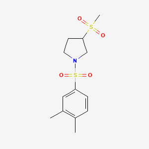 molecular formula C13H19NO4S2 B2854758 1-((3,4-Dimethylphenyl)sulfonyl)-3-(methylsulfonyl)pyrrolidine CAS No. 1448123-48-5