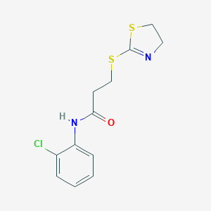 molecular formula C12H13ClN2OS2 B285476 N-(2-chlorophenyl)-3-(4,5-dihydro-1,3-thiazol-2-ylsulfanyl)propanamide 