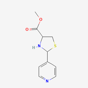molecular formula C10H12N2O2S B2854763 Methyl 2-pyridin-4-yl-1,3-thiazolidine-4-carboxylate CAS No. 166516-84-3
