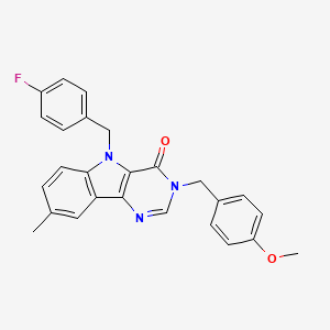 5-(4-fluorobenzyl)-3-(4-methoxybenzyl)-8-methyl-3,5-dihydro-4H-pyrimido[5,4-b]indol-4-one