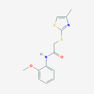 N-(2-methoxyphenyl)-2-[(4-methyl-1,3-thiazol-2-yl)sulfanyl]acetamide