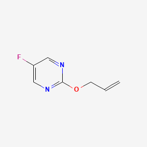 molecular formula C7H7FN2O B2854772 5-Fluoro-2-(prop-2-en-1-yloxy)pyrimidine CAS No. 2168492-00-8