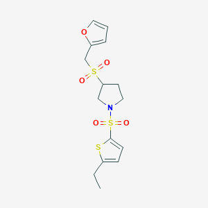 1-((5-Ethylthiophen-2-yl)sulfonyl)-3-((furan-2-ylmethyl)sulfonyl)pyrrolidine