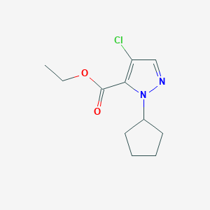 molecular formula C11H15ClN2O2 B2854785 ethyl 4-chloro-1-cyclopentyl-1H-pyrazole-5-carboxylate CAS No. 1856046-17-7
