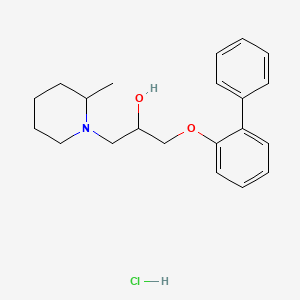 molecular formula C21H28ClNO2 B2854792 1-([1,1'-Biphenyl]-2-yloxy)-3-(2-methylpiperidin-1-yl)propan-2-ol hydrochloride CAS No. 1216695-21-4