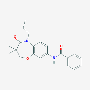 molecular formula C21H24N2O3 B2854794 N-(3,3-dimethyl-4-oxo-5-propyl-2,3,4,5-tetrahydrobenzo[b][1,4]oxazepin-8-yl)benzamide CAS No. 921870-42-0