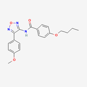 molecular formula C20H21N3O4 B2854795 4-butoxy-N-[4-(4-methoxyphenyl)-1,2,5-oxadiazol-3-yl]benzamide CAS No. 873082-98-5